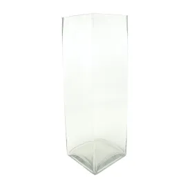 Tall Rectangular Glass Vase, 19-1/2-Inch