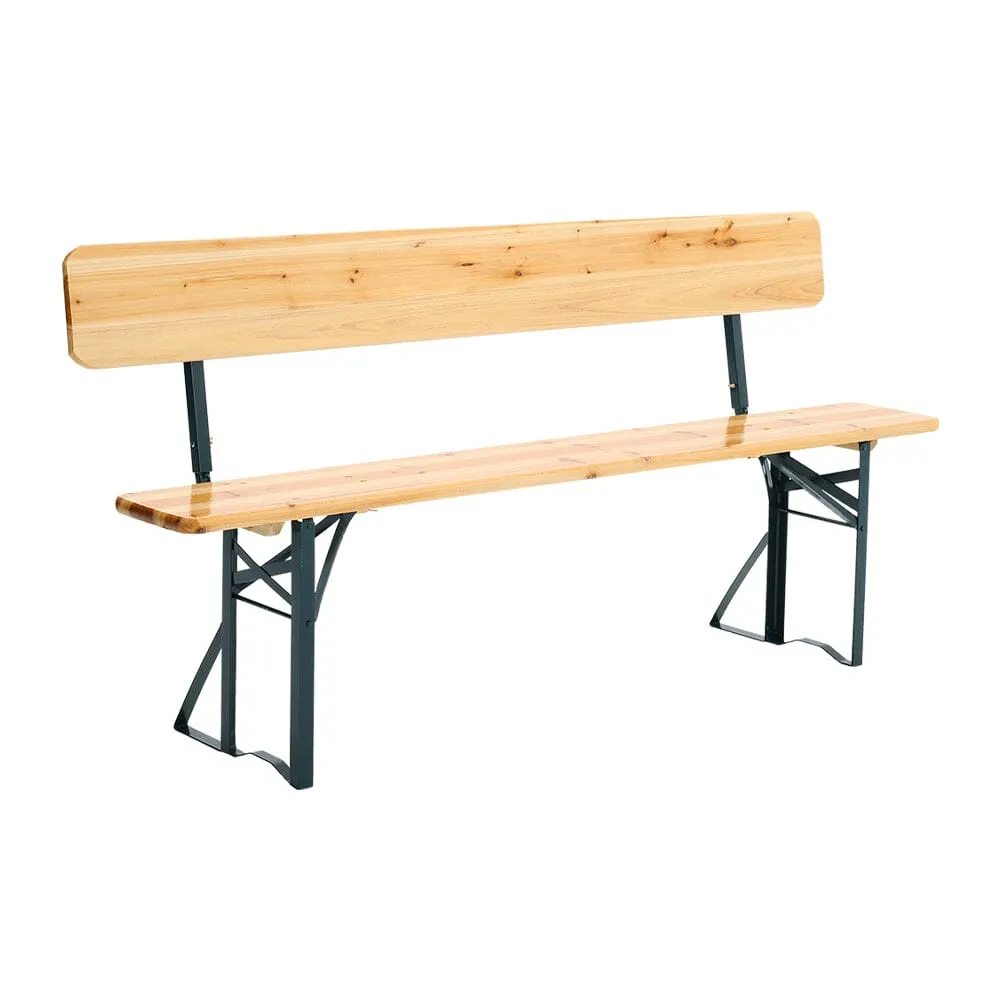 118cm Wide 2 Garden Benches Rustic Wooden Folding Table Set