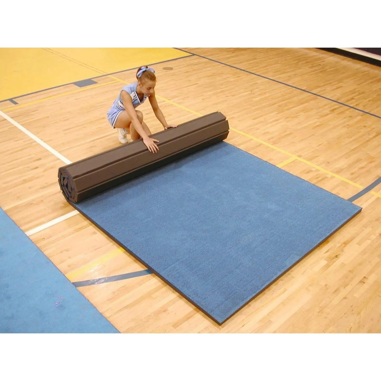 12 metre Cannons UK Rollaway Gymnastics Wrestling Martial Arts Mat Carpet Top Blue or Black