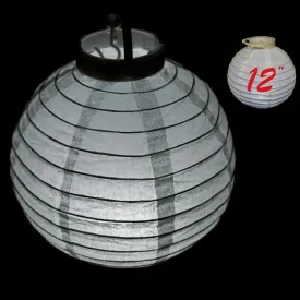 12" Heavenly Paper Lantern with LED - White 4/pk