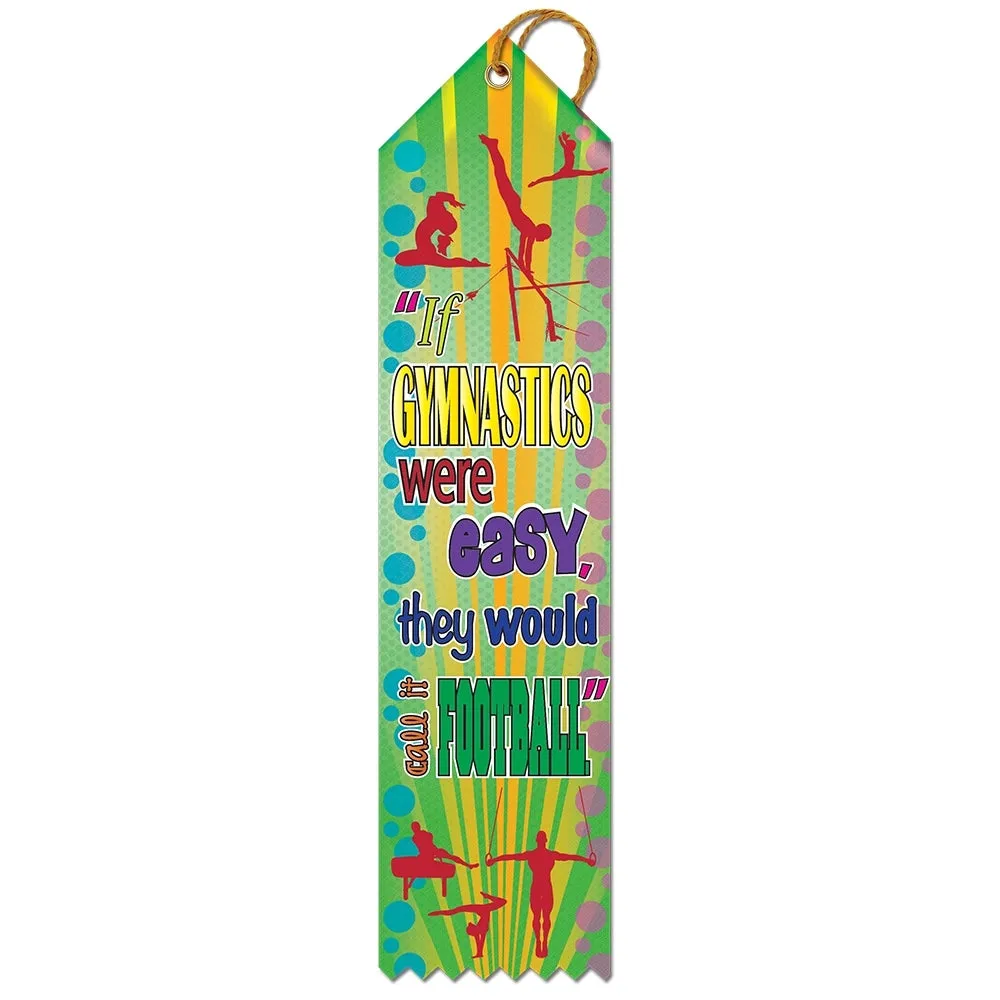 2" X 8" Stock Multicolor Point Top Gym Football Award Ribbon