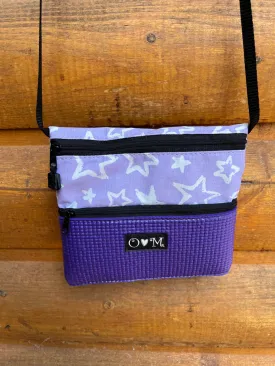 3 Zip Bag Purple- Star print Fabric