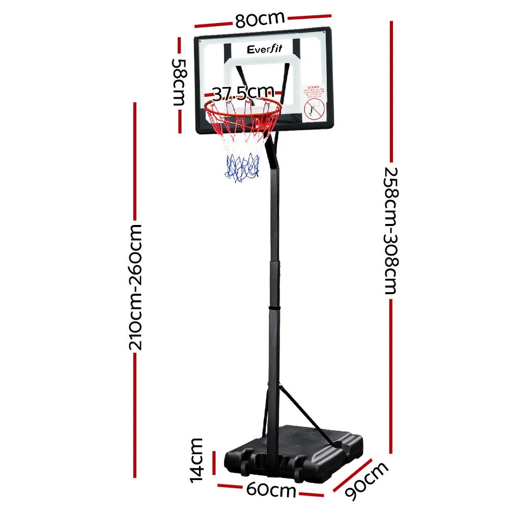 Adjustable Portable Basketball Stand Hoop System Rim 32" Backboard