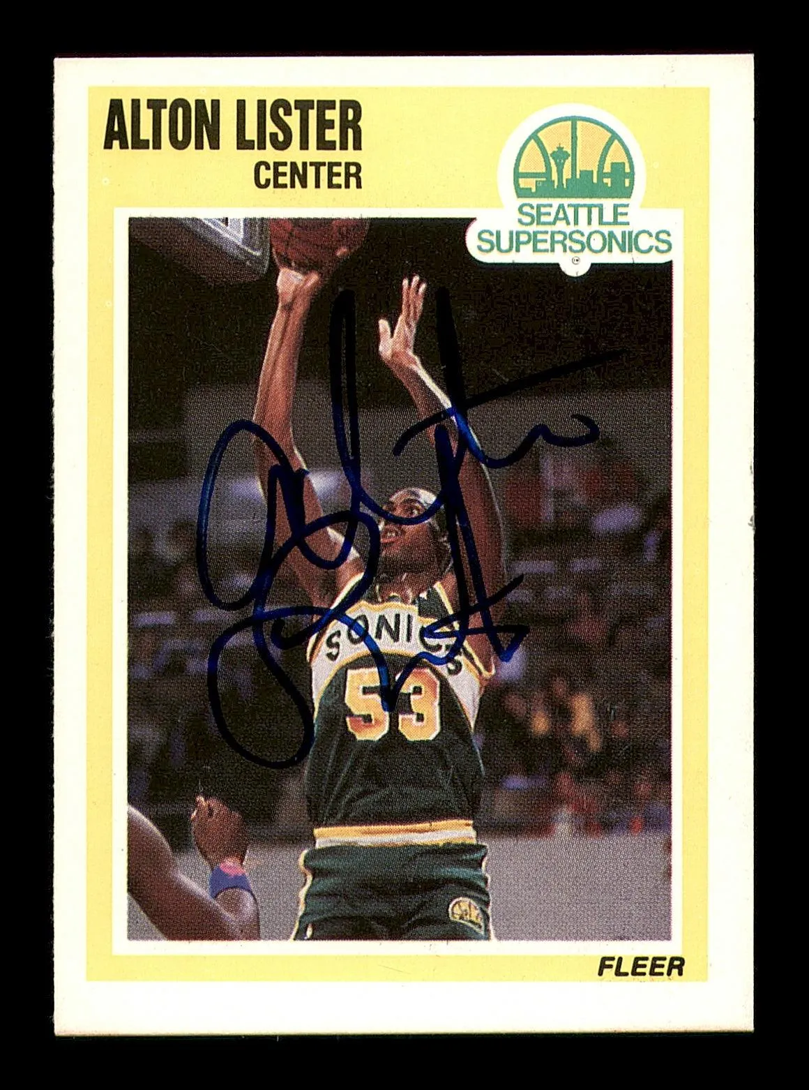 Alton Lister Autographed 1989-90 Fleer Card #147 Seattle Supersonics SKU #183194