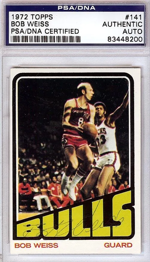 Bob Weiss Autographed 1972 Topps Card #141 Chicago Bulls PSA/DNA #83448200