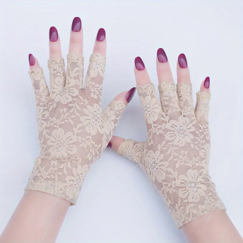 Bridal Fingerless Lace Gloves  Elegant Wedding Accessory