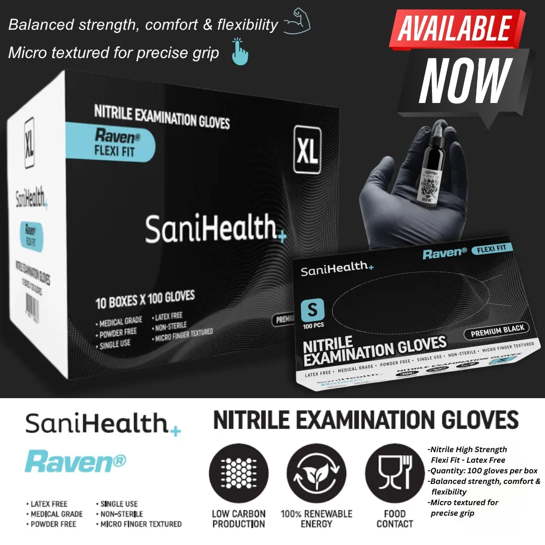 Carton - NITRILE BLACK SaniHealth RAVEN