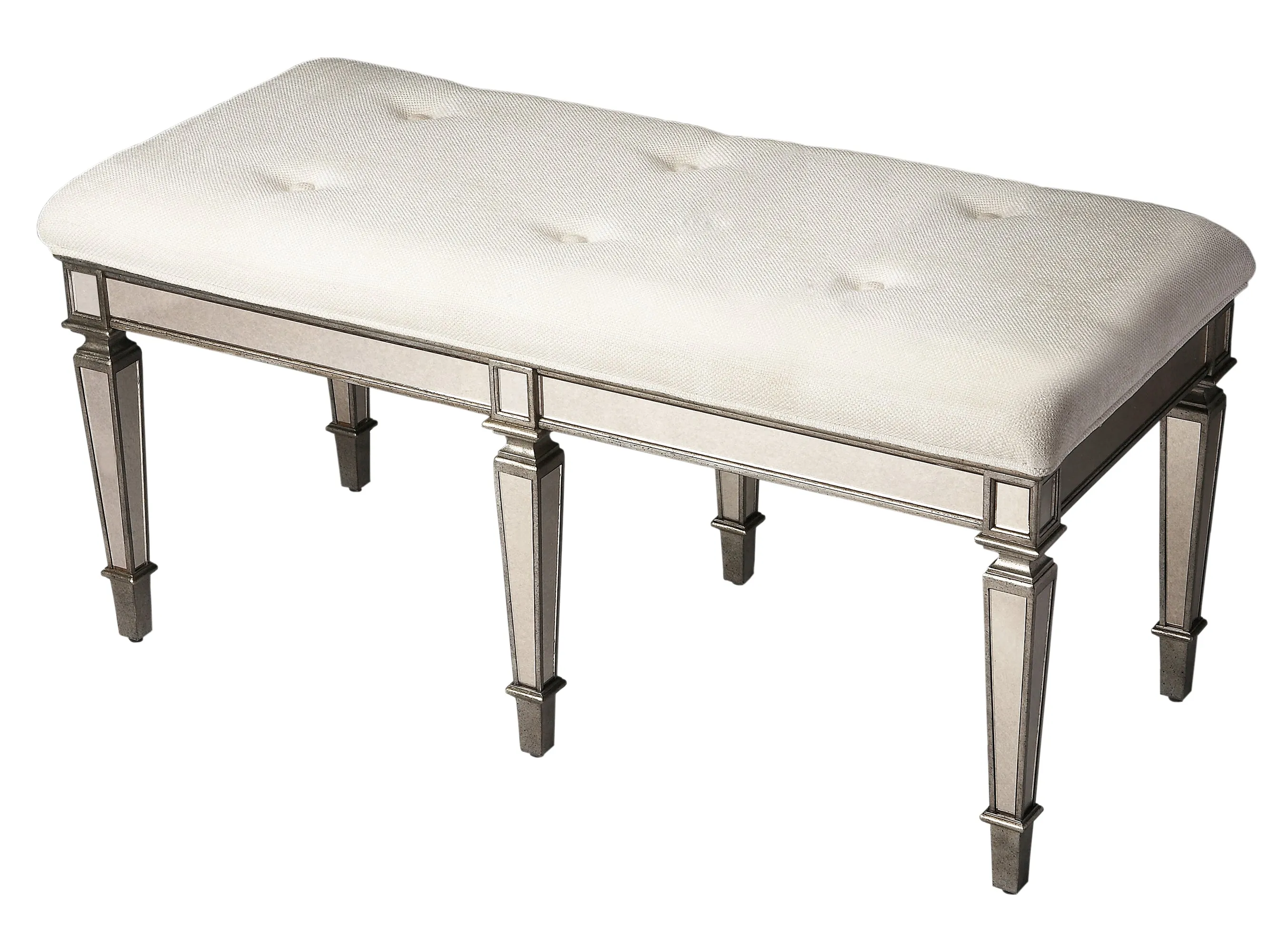 Celeste Mirrored 42.25"W Bench in Silver  3034146