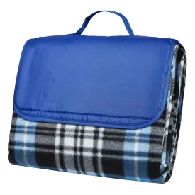 Clara Clark 58&quot; x 78&quot; Camping Beach Picnic Outdoor Blanket, X-Large, Royal Blue Plaid