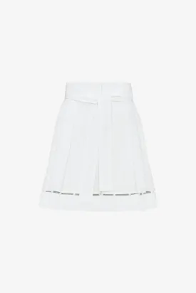 COTTON POPLIN BEADED TIE WAIST SHORTS