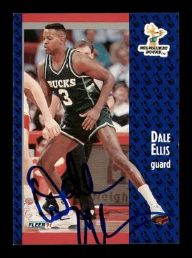 Dale Ellis Autographed 1991-92 Fleer Card #114 Milwaukee Bucks SKU #183315