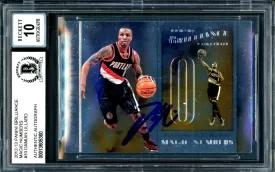 Damian Lillard Autographed 2012-13 Panini Brilliance Magic Numbers Rookie Card #10 Portland Trail Blazers Auto Grade Gem Mint 10 Beckett BAS #13605360