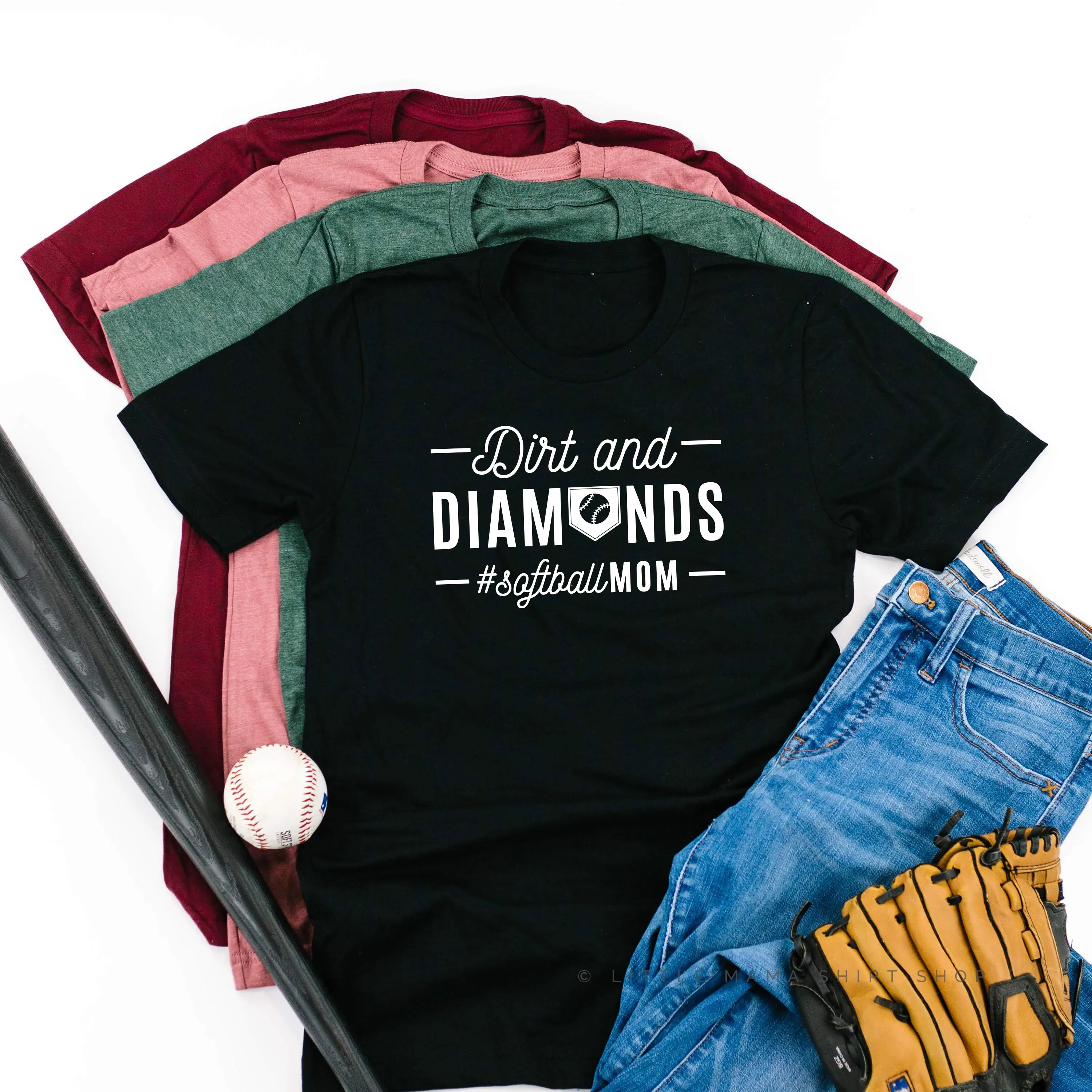 Dirt and Diamonds - Softball Mom - Unisex Tee