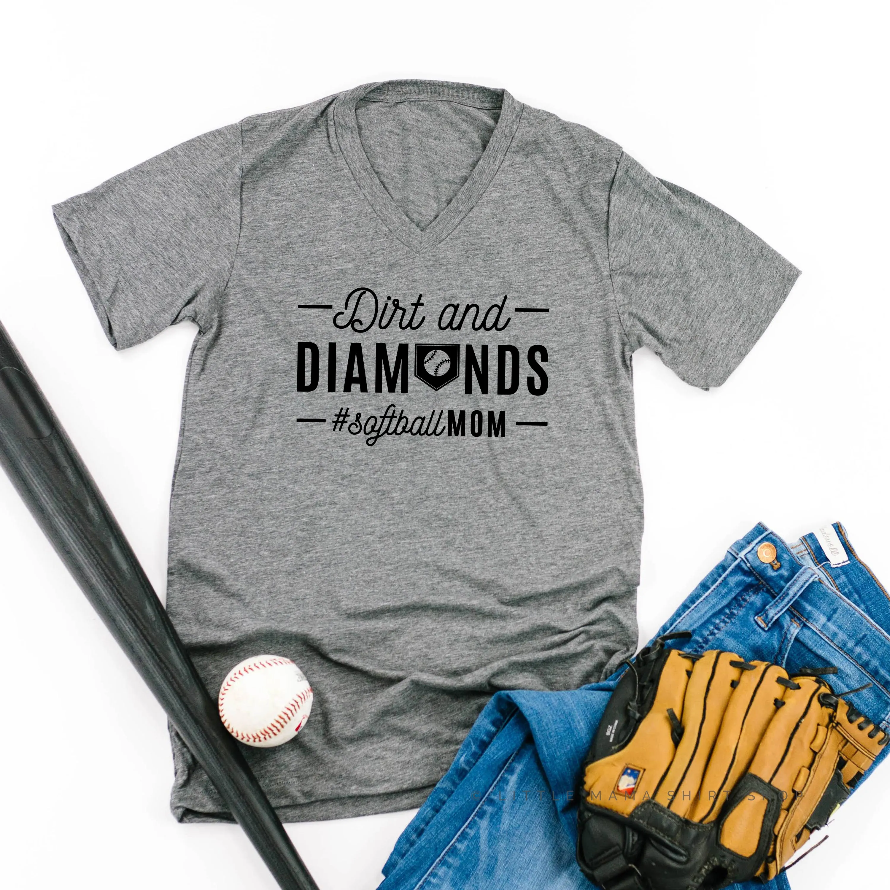 Dirt and Diamonds - Softball Mom - Unisex Tee