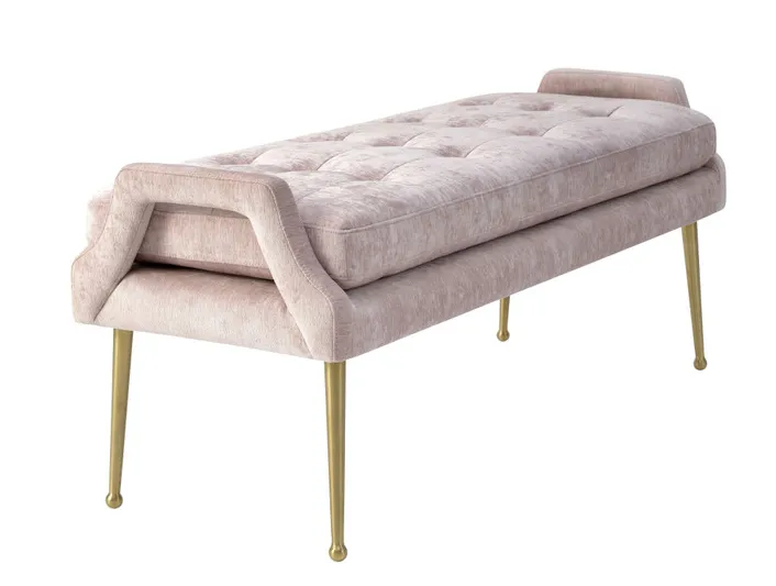 EILEEN BLUSH SLUB VELVET BENCH