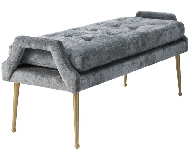 EILEEN GREY SLUB VELVET BENCH