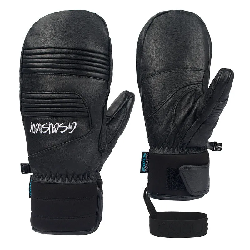 Gsou Snow Adult Unisex Wear-Resistant Sheepskin Gloves