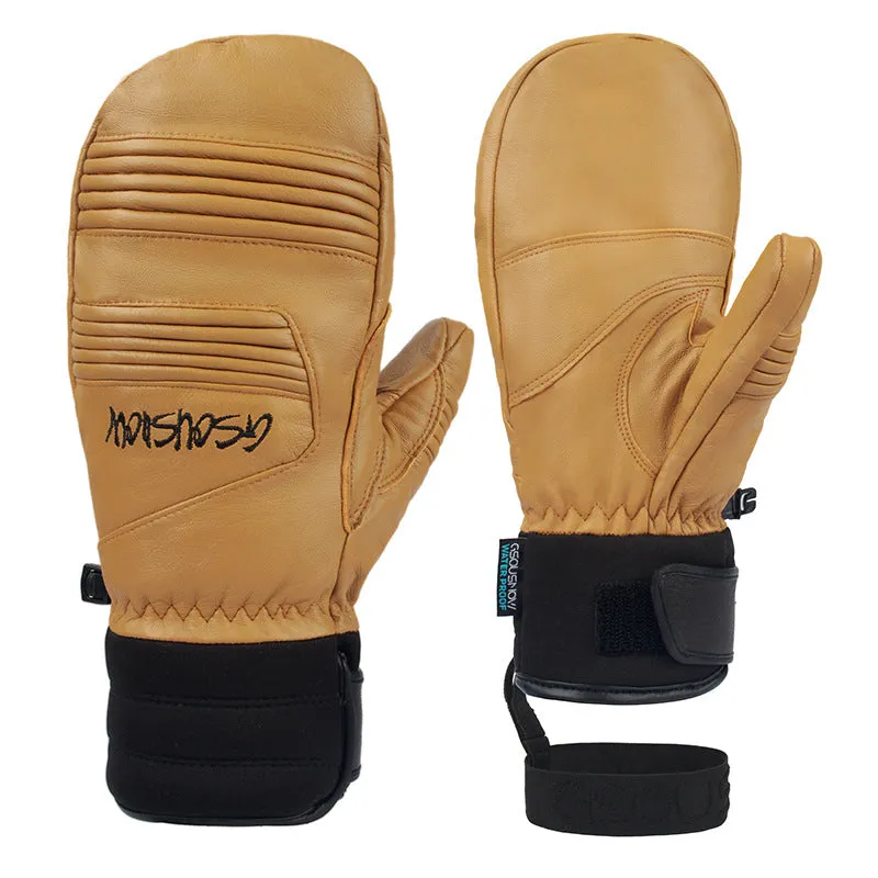 Gsou Snow Adult Unisex Wear-Resistant Sheepskin Gloves