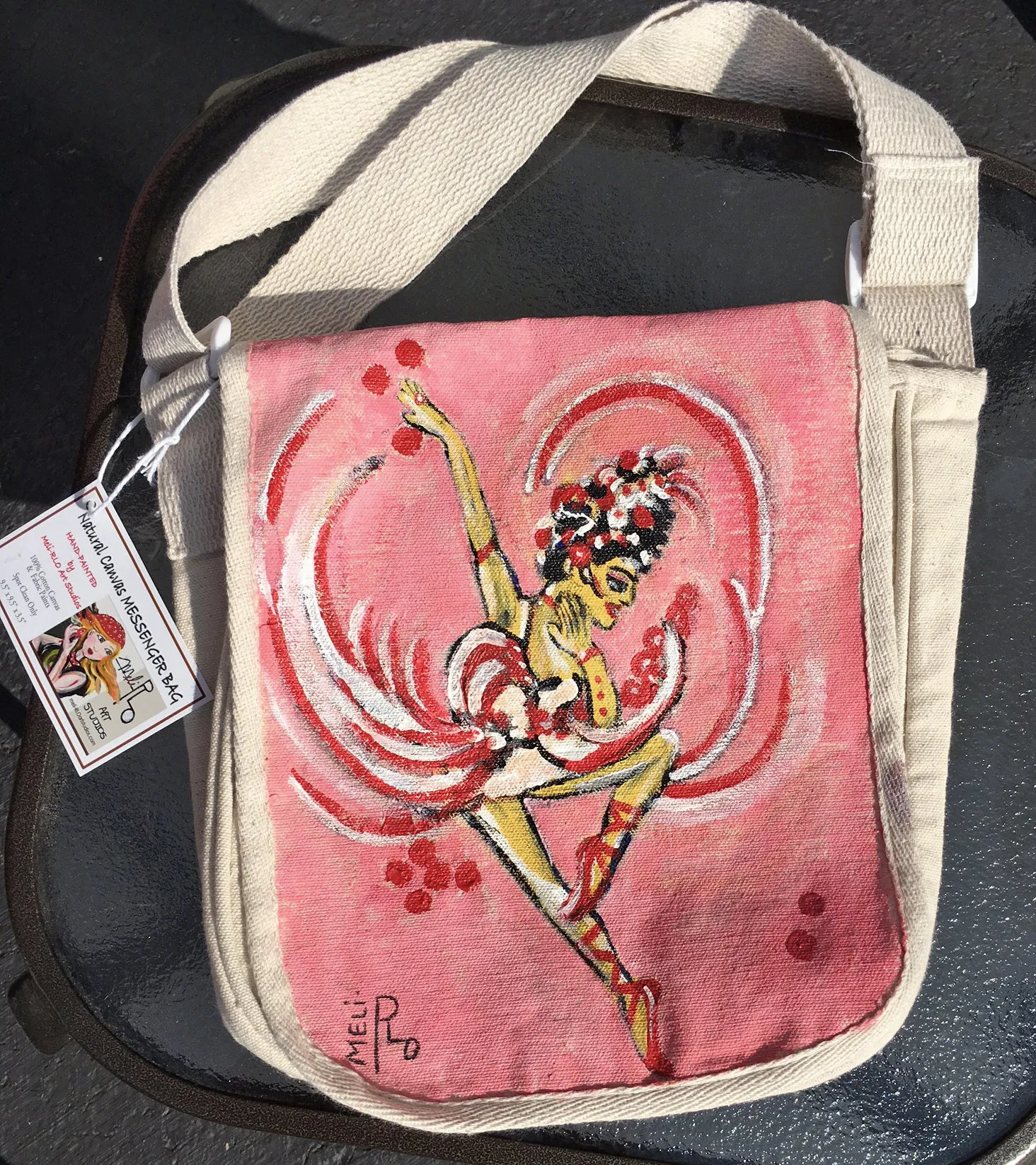 Hand-Painted Canvas Messenger Bags