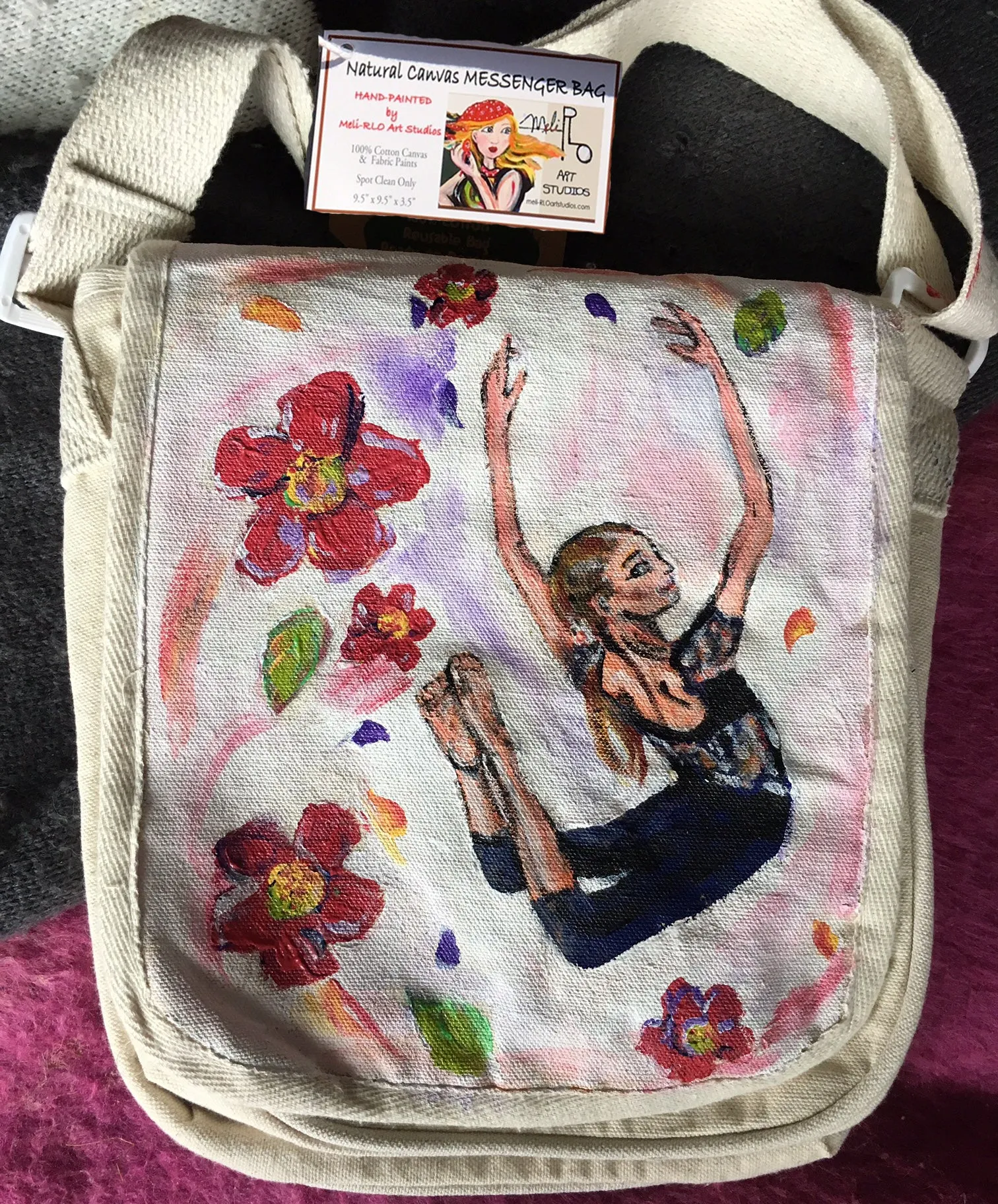 Hand-Painted Canvas Messenger Bags