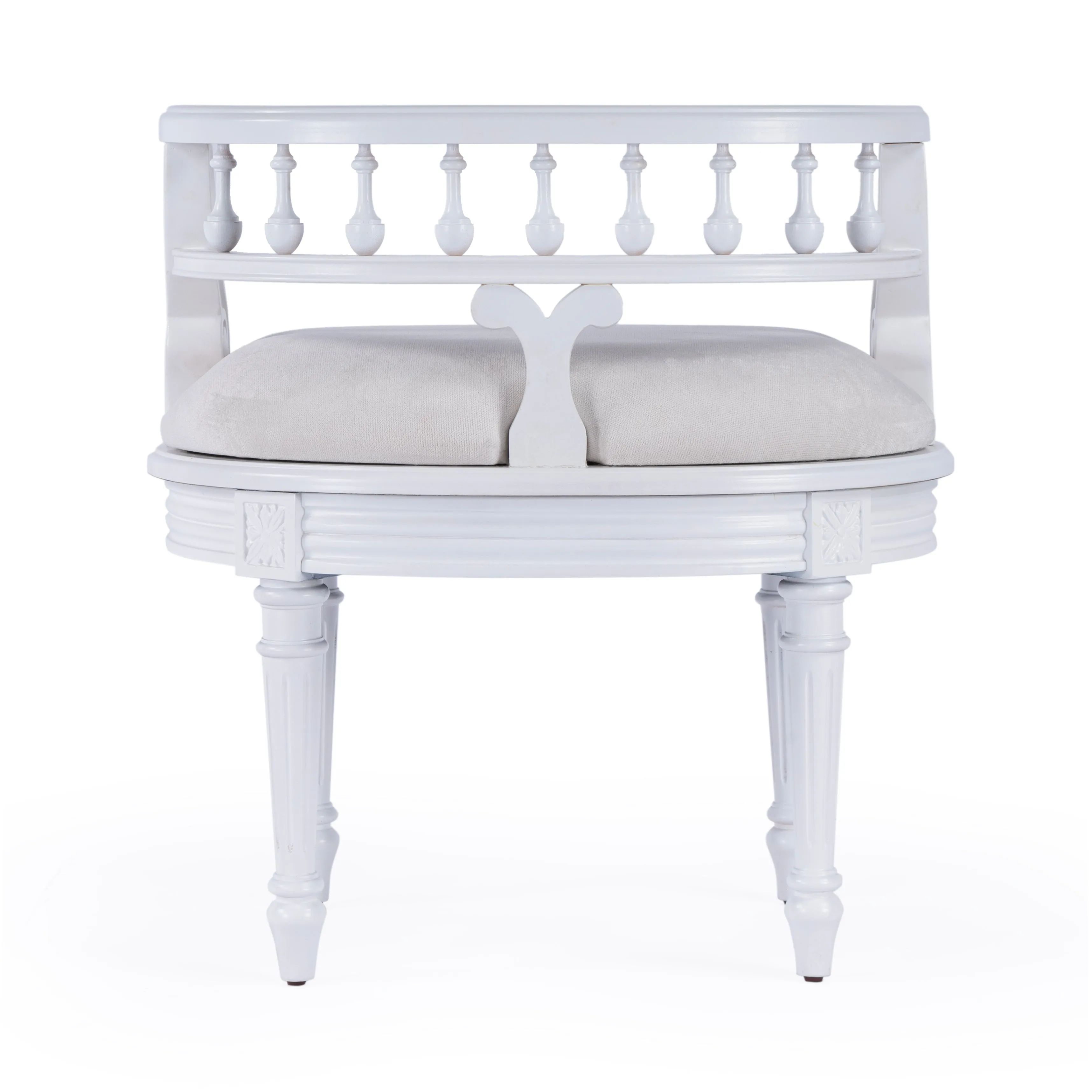 Hathaway Upholstered 22.5"W Vanity Seat in White  1218222