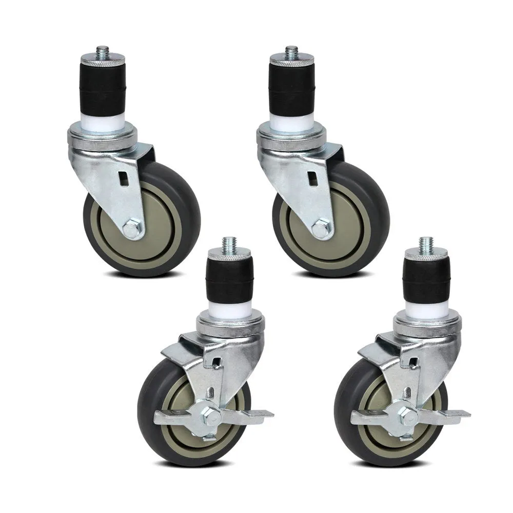 Heavy Duty 4" Caster Wheels, 200kg Capacity, Set of 4 - Cefito