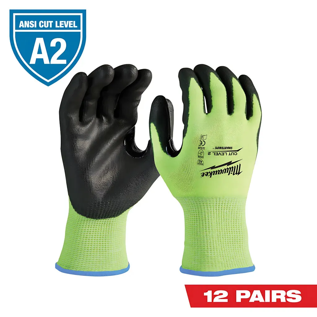 High Visibility Cut Level 2 Polyurethane Dipped Gloves - M