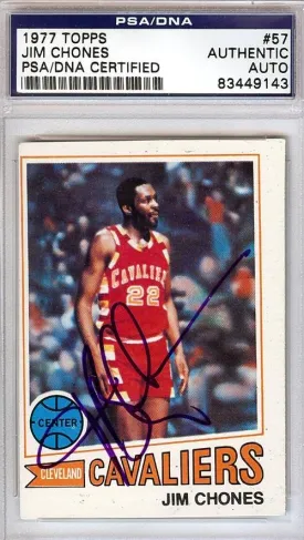 Jim Chones Autographed 1977 Topps Card #57 Cleveland Cavaliers PSA/DNA #83449143