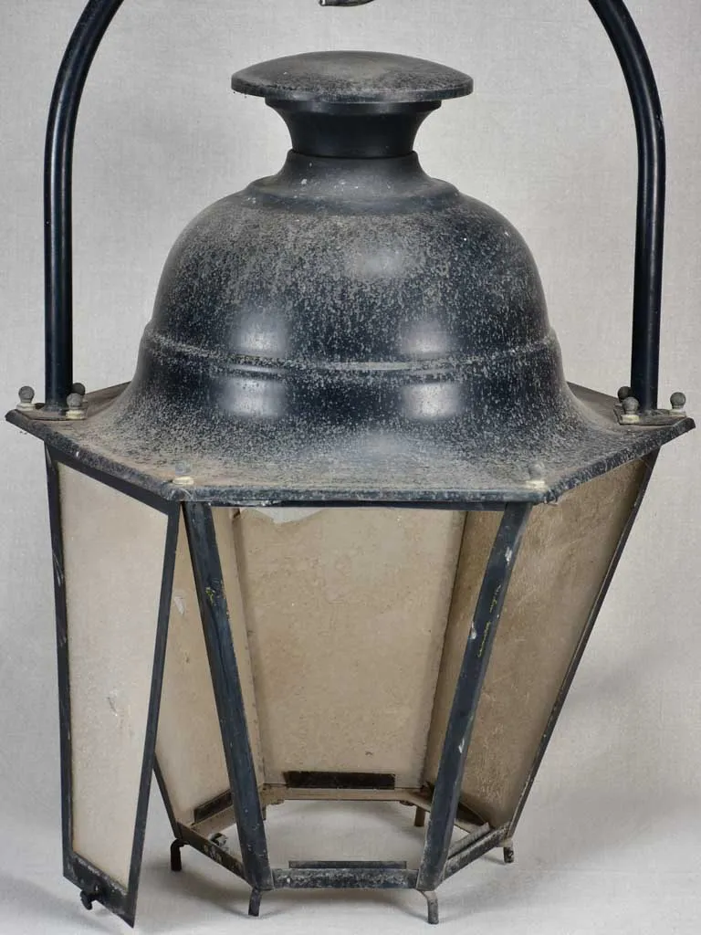 Large antique French lantern with loop handle 37¾"