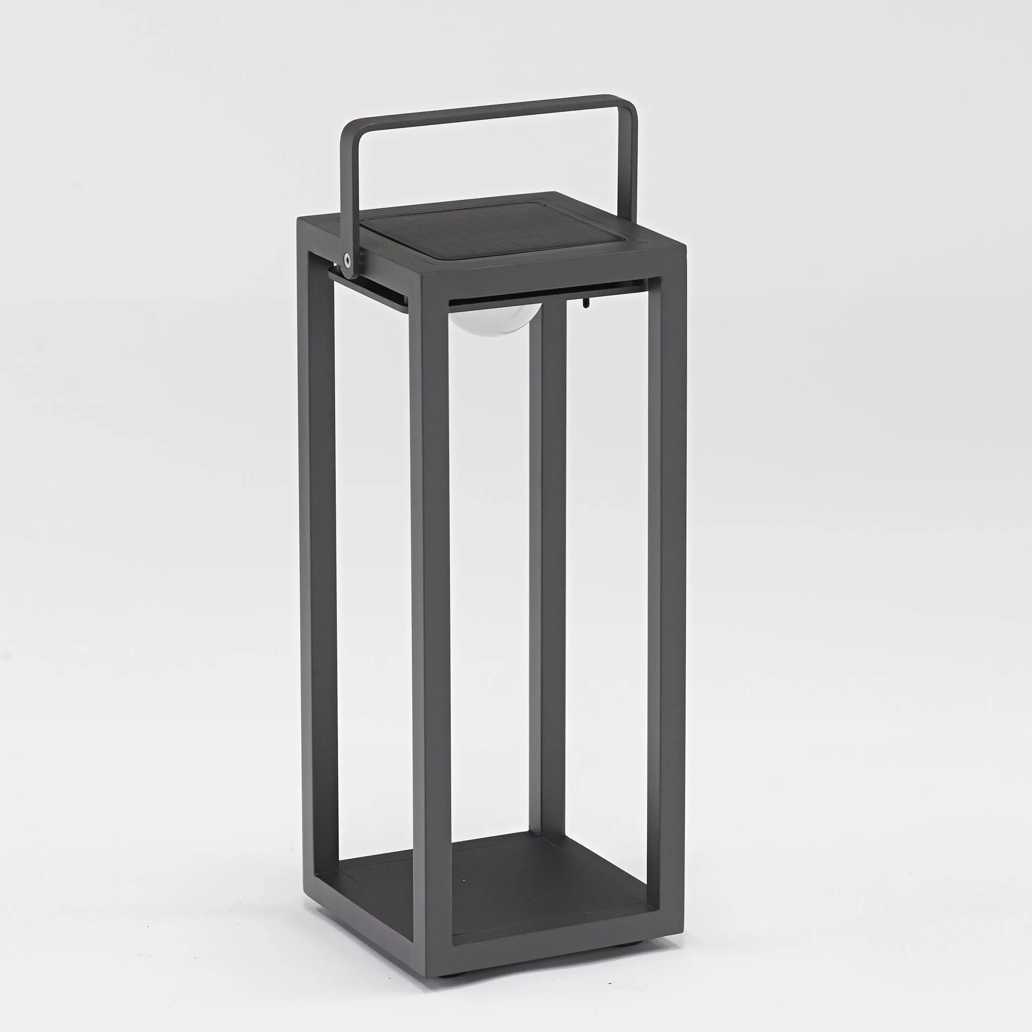 Luxor Large Floor Outdoor and Indoor Solar Lantern in Charcoal