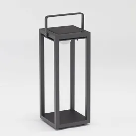 Luxor Large Floor Outdoor and Indoor Solar Lantern in Charcoal