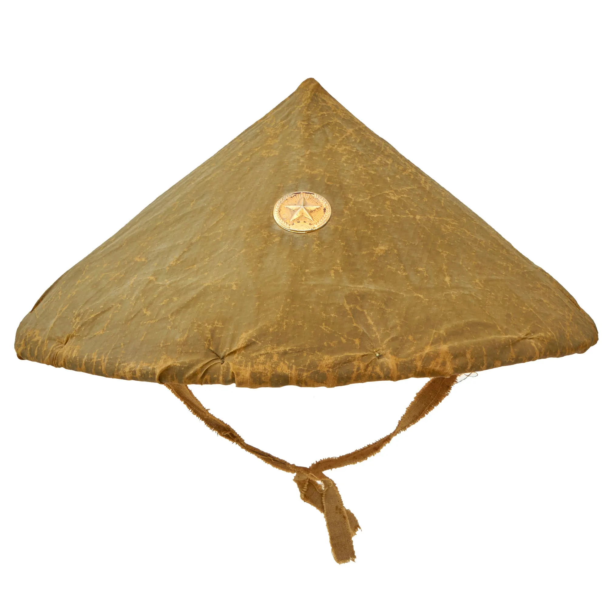 Original U.S. Vietnam War Soldier Bring-Back Vietcong Bamboo Rice Paddy Hat with Written Provenance - Dated April 1969