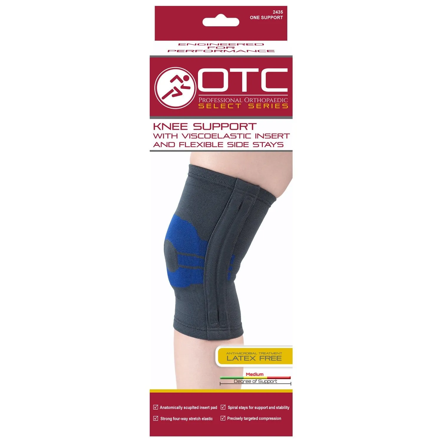 OTC KNEE SUPP W/ GEL INSERT, STAYS - 2435