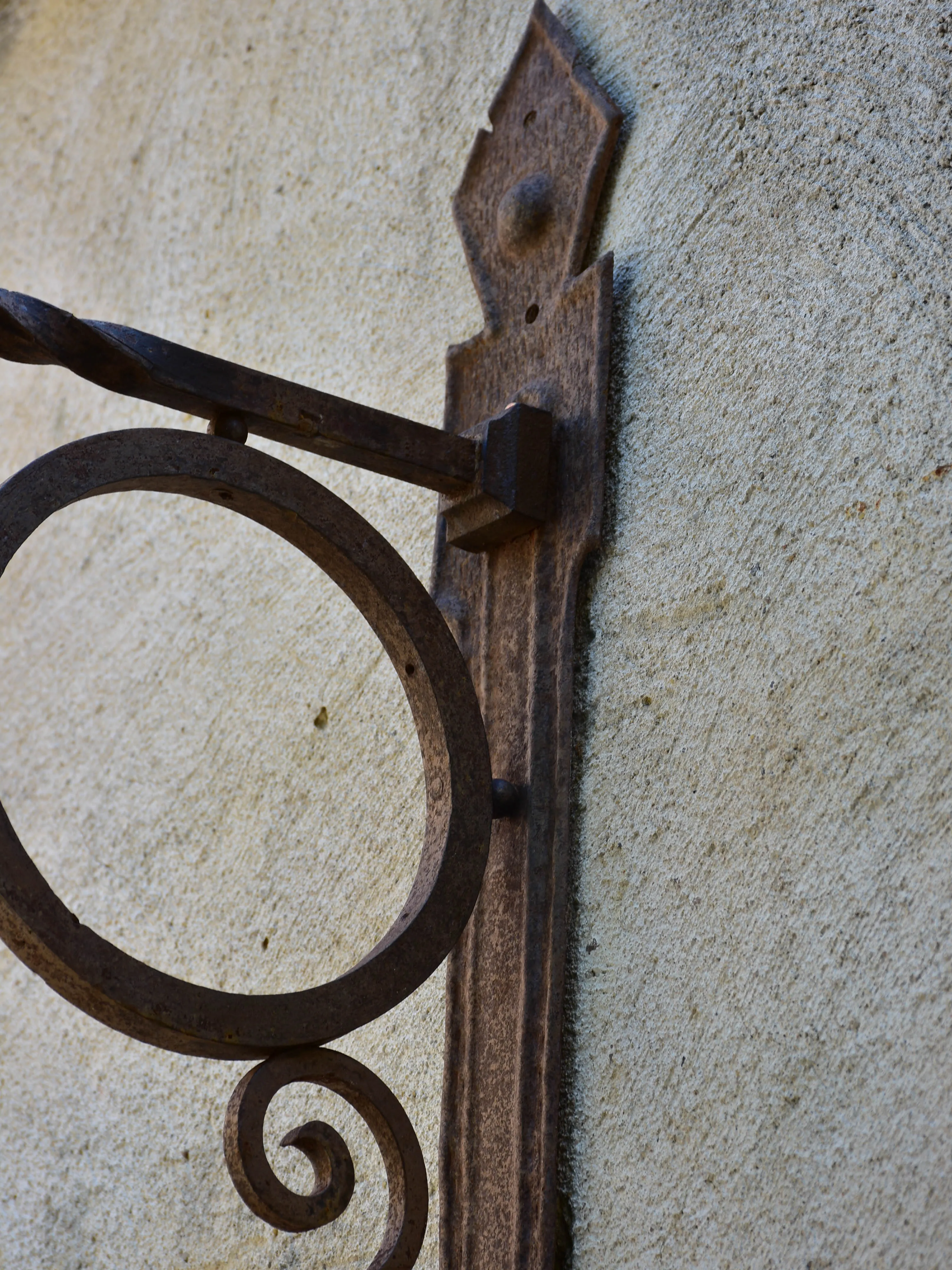 Pair of French wrought iron lanterns with wall brackets