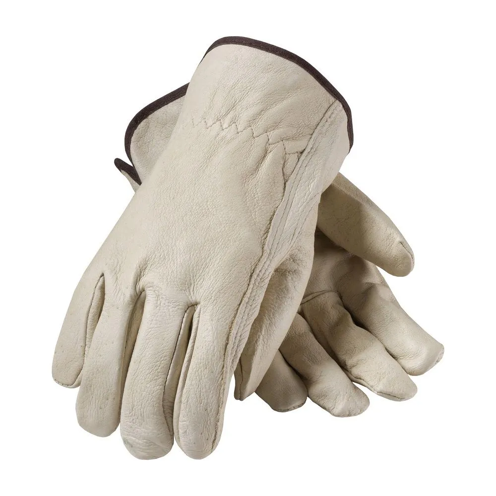 PIP 70-361 Pigskin Unlined Drivers Gloves, White, Box of 12 Pairs