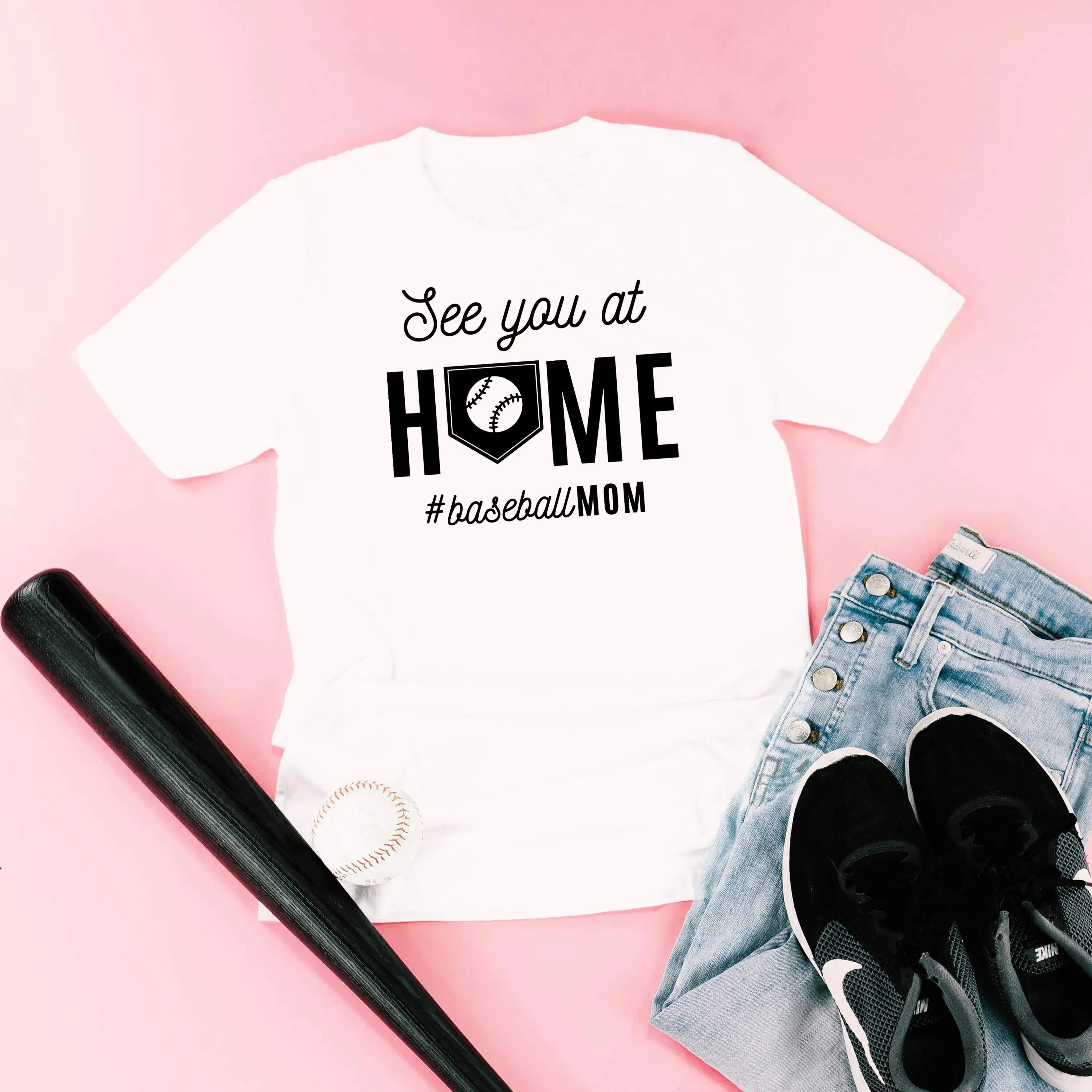 See You at Home #BaseballMom - Unisex Tee