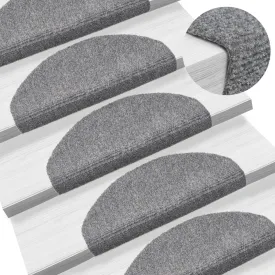 Self-adhesive Stair Mats 10 pcs Light Grey 65x21x4 cm Needle Punch