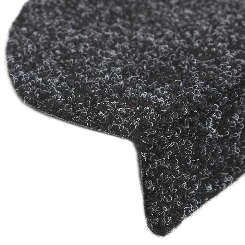 Self-adhesive Stair Mats 5 pcs Black 56x17x3 cm Needle Punch