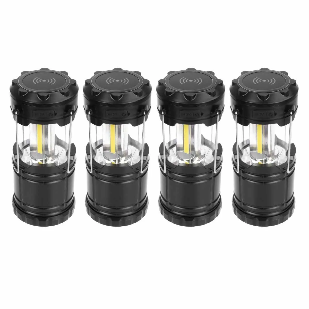 Set of 4 360-Degree Collapsible Camping Lanterns with Power Bank