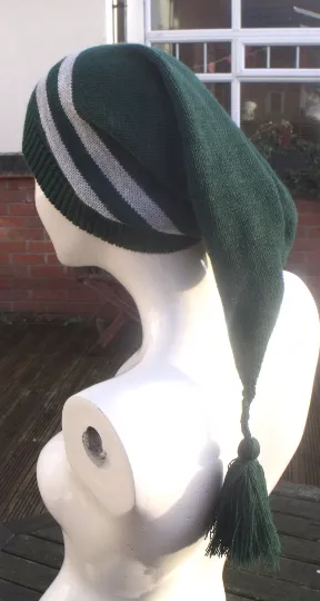 Slytherin colours, Harry Potter inspired, Pixie hat  year 3 style