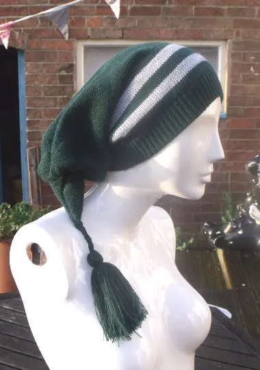 Slytherin colours, Harry Potter inspired, Pixie hat  year 3 style