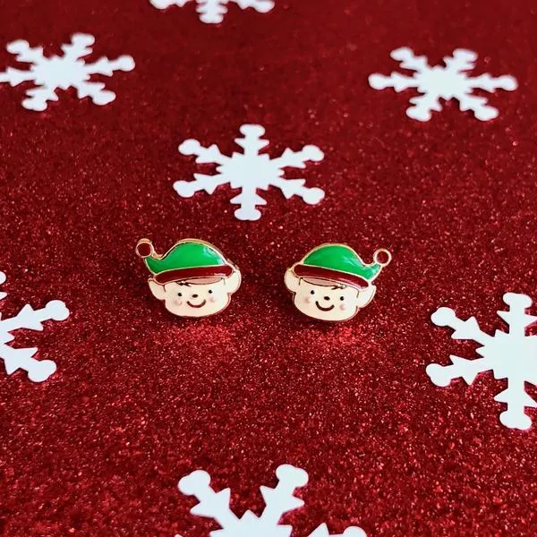 Smiling Elf Signature Enamel Studs