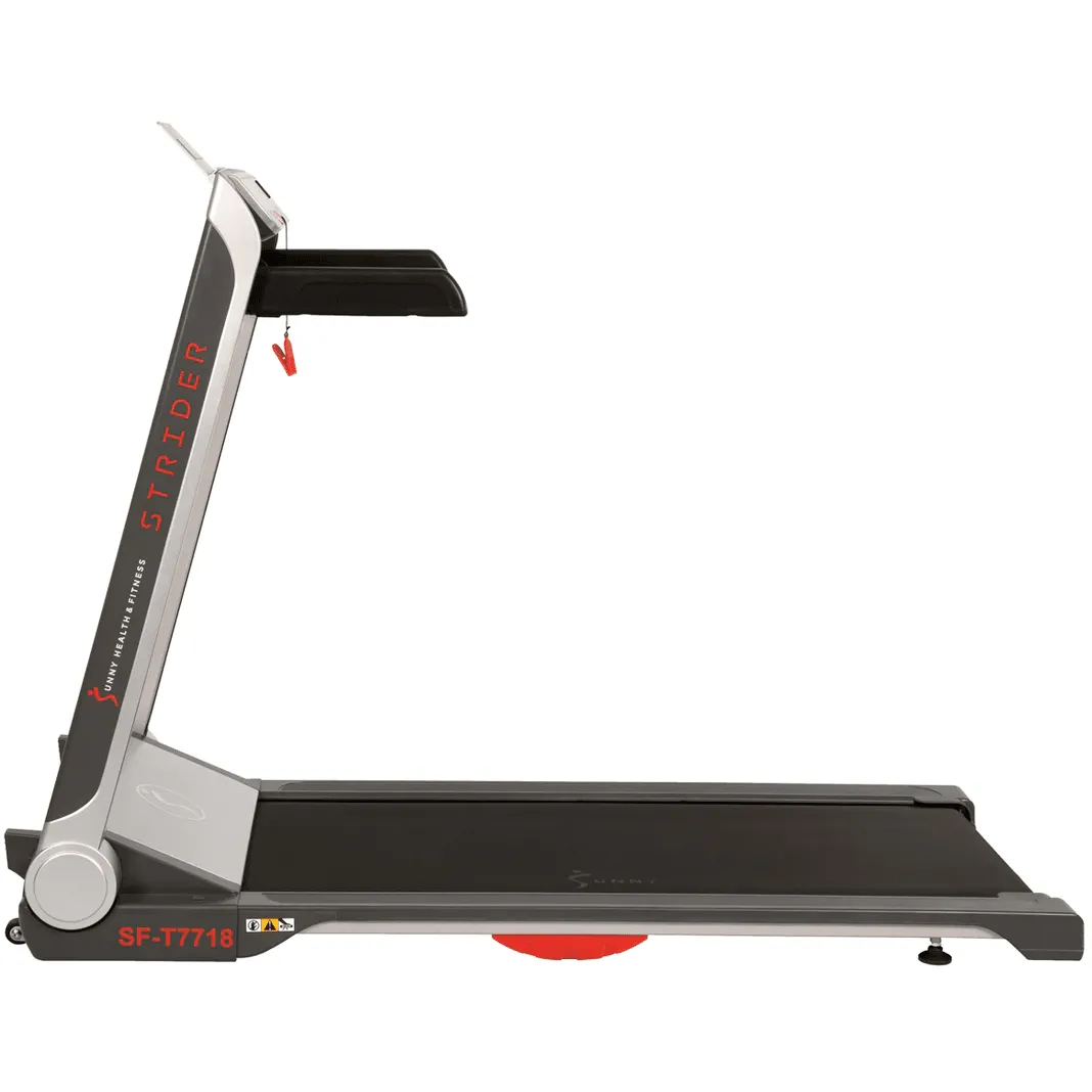 Sunny Health & Fitness Pro Treadmill with Wide Flat Folding and Low Deck