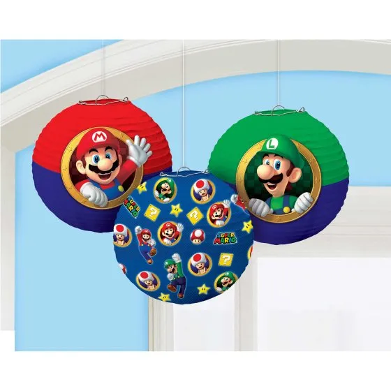 Super Mario Brothers Paper Lanterns 24cm 3pk