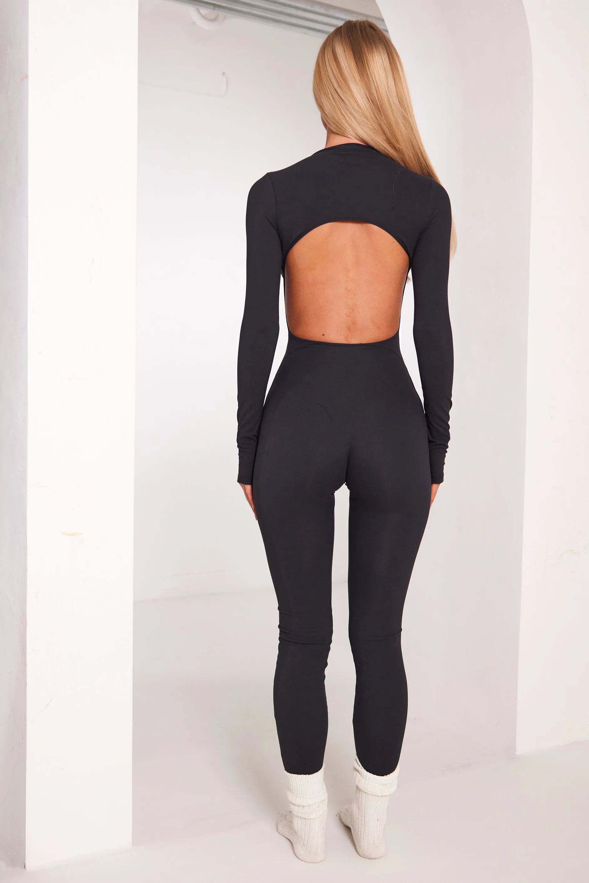 The Sculpt backless unitard - Black