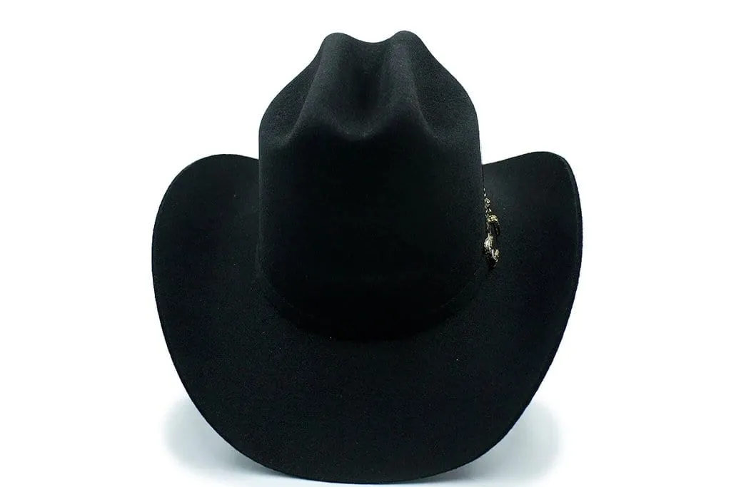 Tombstone 20X Cowboy Felt Hat Los Dos Carnales Shape Black TOM-2407