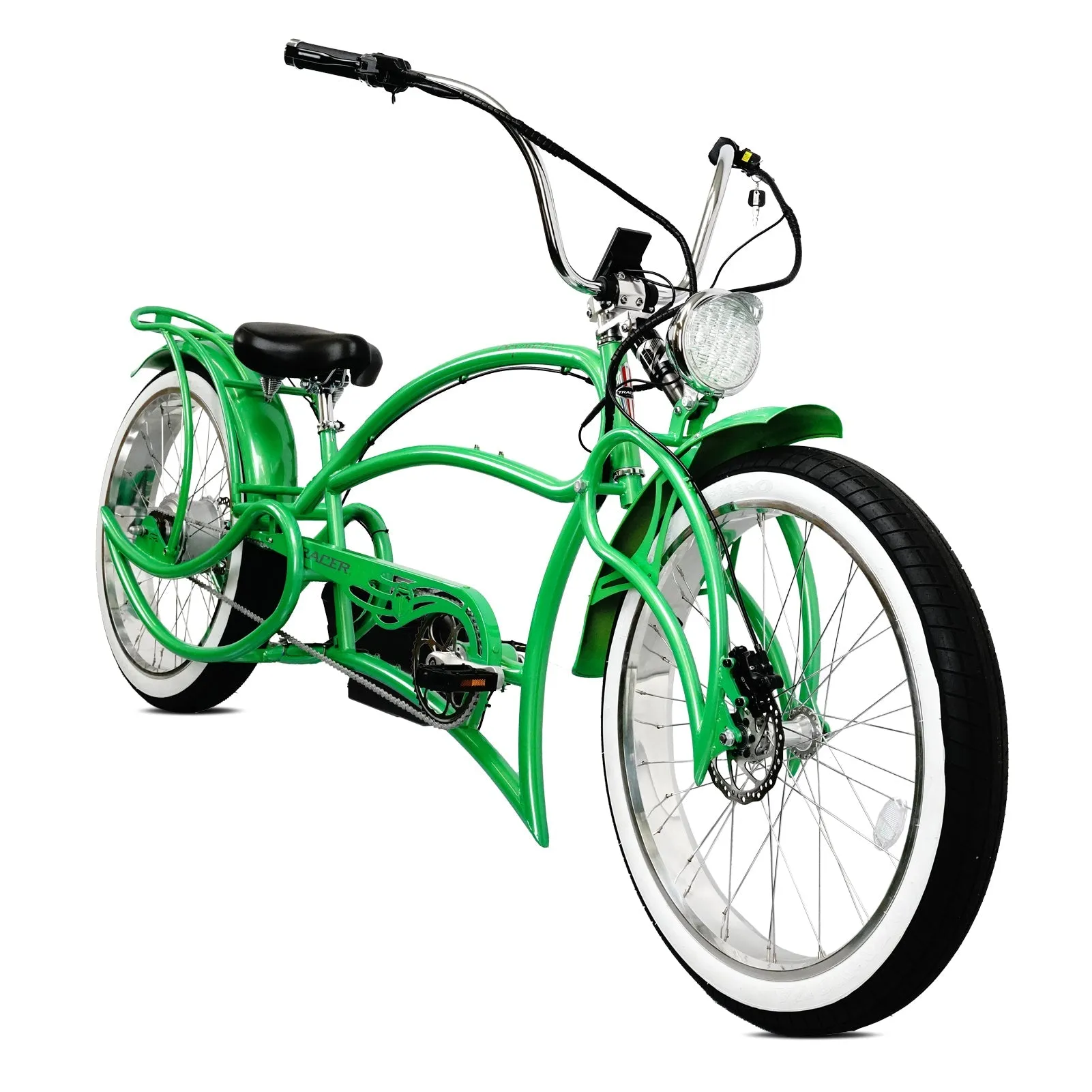 Tracer Beyond Pro 26" 48V/17.5Ah 800W Classic Stretch Chopper Cruiser Electric Bike