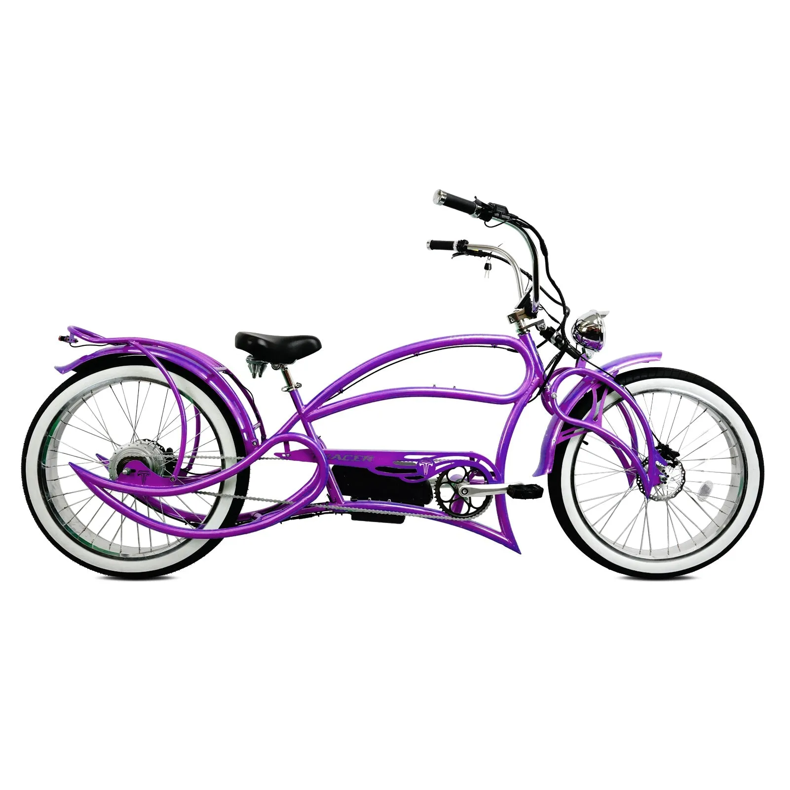 Tracer Beyond Pro 26" 48V/17.5Ah 800W Classic Stretch Chopper Cruiser Electric Bike