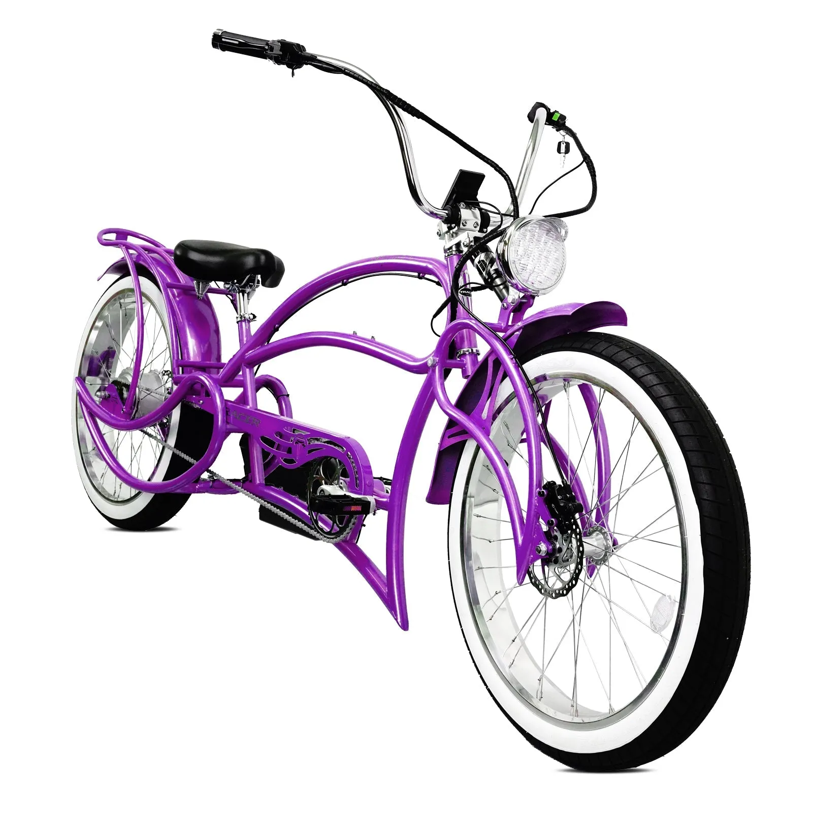 Tracer Beyond Pro 26" 48V/17.5Ah 800W Classic Stretch Chopper Cruiser Electric Bike