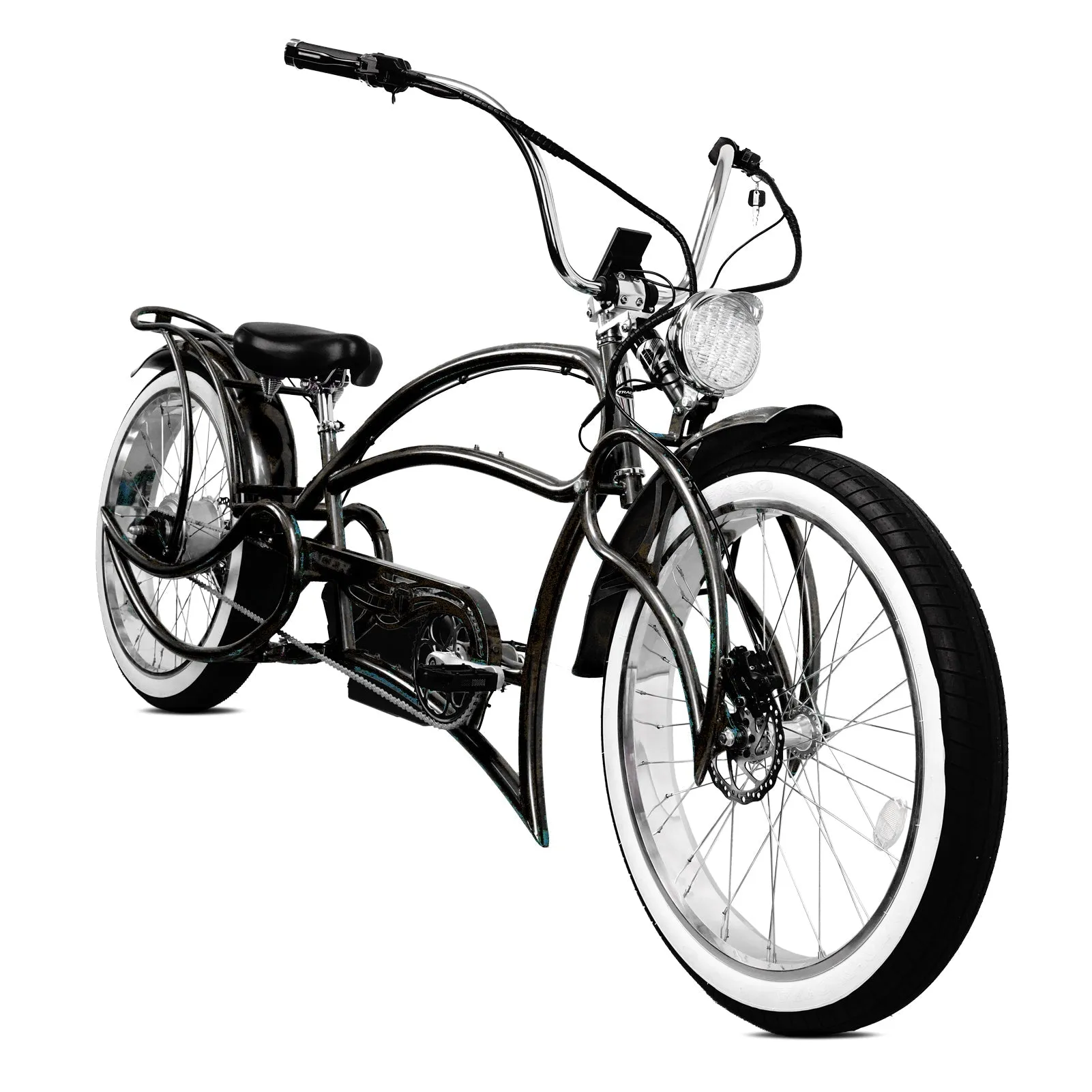 Tracer Beyond Pro 26" 48V/17.5Ah 800W Classic Stretch Chopper Cruiser Electric Bike